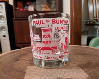 Alpena, MI Paul Bunyan Lookout Rocks Glass