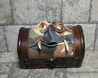 Desk Organizer Trinket Dice Mimic Dice Box Small Storage Treasure Chest Stash Black Leather Harry Potter Labyrinth Gamer MTG Card Box 270
