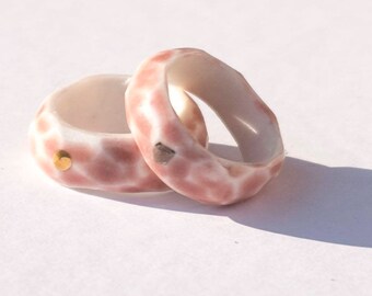 Porcelain Ring, Pink Ring, Pink Jewelry, Ceramic Ring, Handmade Porcelain Ring, Ceramic Ring, Ceramic Jewelry, Handmade Porcelain Jewelry.