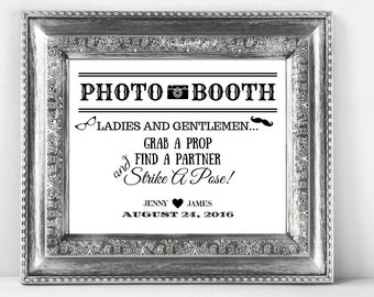 Photo Booth Wedding Sign Personalized For Your DIY Wedding