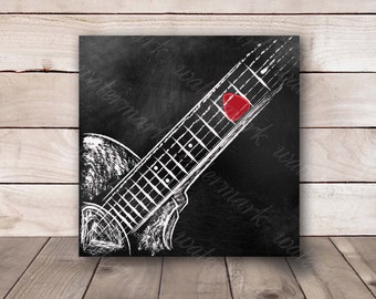 Guitar wall art Guitar chalkboard Guitar printable Guitar art print Guitar poster music Poster guitar. Instant download