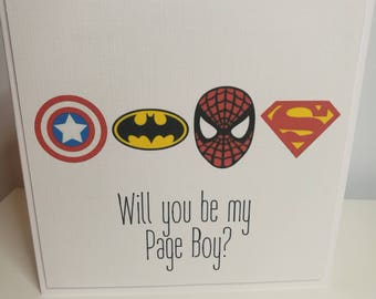 Will you be my Page Boy Superhero Card
