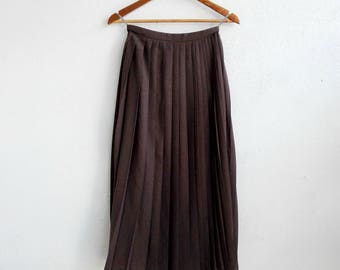 VINTAGE 1980s Pleated Maxi Skirt/ scarpa 80s