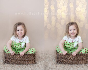 Bokeh Lights Overlays for Photoshop | 1 Bokeh light backdrop, 3 Christmas garlands, 1 Christmas tree lights and 2 glowing stars