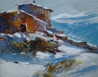 "shelter" original painting done with palette knife