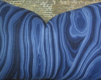 Designer Pillow Cover - 10 x 20, 12 x 16, 12 x 18, 12 x 20 - Dwell Studio Malakos Ultramarine Blue