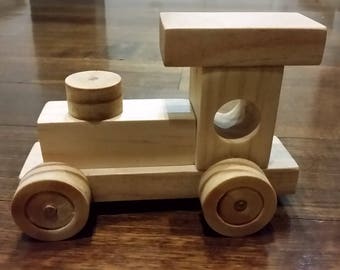 Thunder - Wooden Toy Train - Paint yourself -OR- Organic Finish