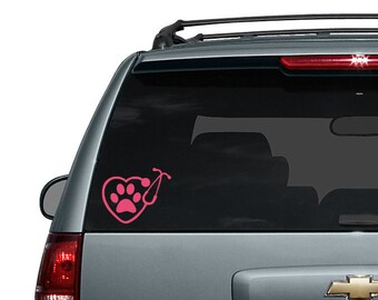 Vetrinarian Vet Tech Pet Animal Doctor vinyl decal Car window sticker or Laptop Apple Macbook Dell Hp Computer Vet gift