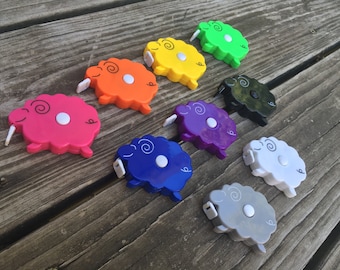 Sheep Tape Measure Lamb in Pink/Orange/Yellow/Green/Blue/Purple/Black/White/Grey
