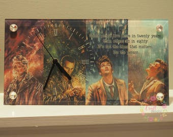 Dr. Who Inspired Glass Desk Clock