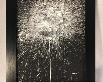 Dandelion Fluff Black and White