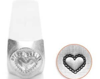 ImpressArt Metal Design Stamp, 6mm Lace Heart Texture Design Jewelry Leather Wood PMC Metal