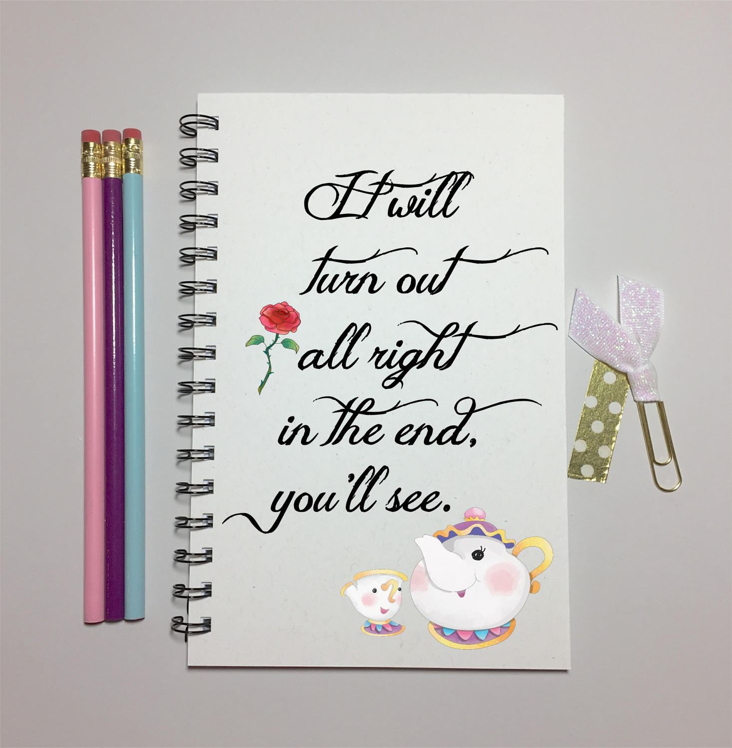 Mrs Potts Beauty and The Beast Journal Bullet Journal