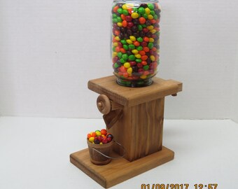 Handmade wooden gumball / peanut / candy dispenser