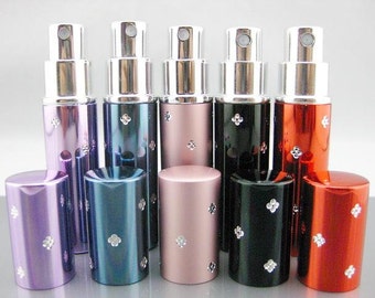 Glass Bottles | Atomizer Spray Travel | Perfume Cologne Sample refillable Bottles | Flower Daisy Bling 12ml