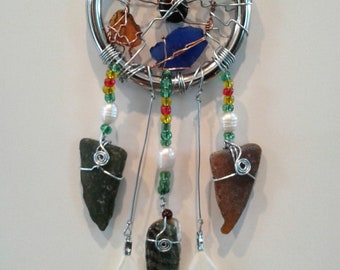 Sea Glass Dream Catcher/Sun Charm