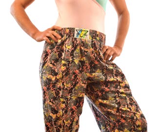 Vintage 80s Neon Rainbow Hammer Time Harem Baggy Pants - California Sport Story