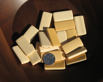 10 Cream Bamboo Domino Tiles