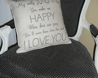 You Are My Sunshine Pillow Cover