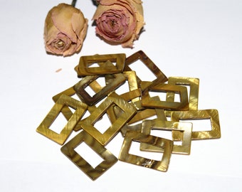Mother of pearl beads X 15 25X15mm khaki Brown