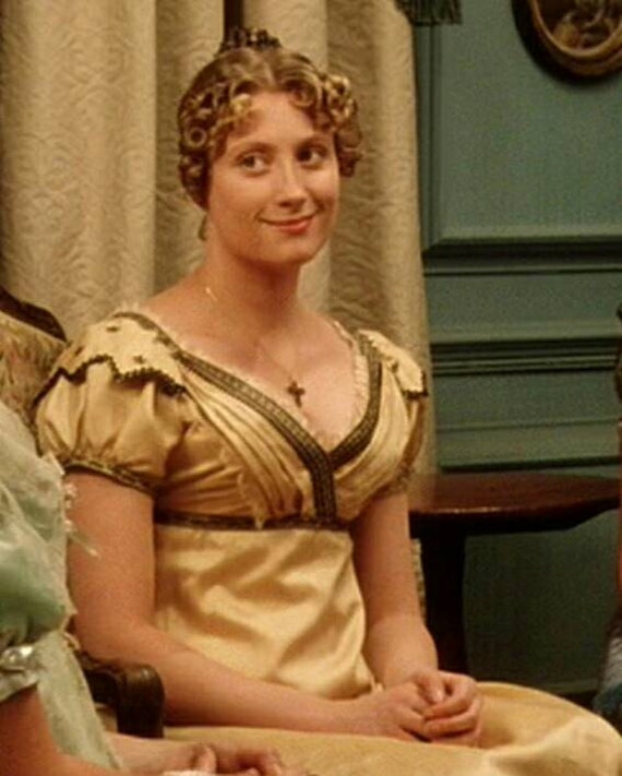 Jane Bennet's Gold Ball Gown-Pride and Prejudice 1995 Jane