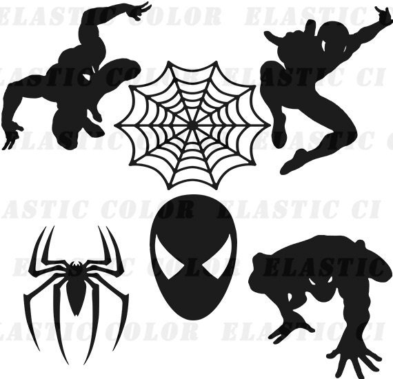 Spiderman svg clipart silhouette Spider man vector files