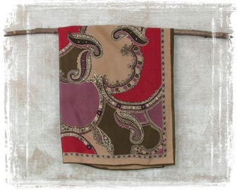 Vintage Oscar De La Renta Scarf, Silk Scarf, Designer Scarf, Paisley Scarf