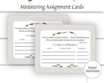 Ministering Assignment Card Printable Ministering Sisters