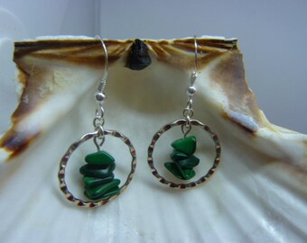 Beautiful genuine MALACHITE earrings
