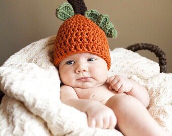 Crochet Baby Pumpkin Hat, Baby Pumpkin Hat Costume - Additional Sizes Available