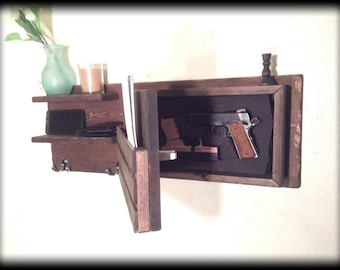 Last day sale Choose color hidden gun storage compartment coat key rack money concealment hanger shelf