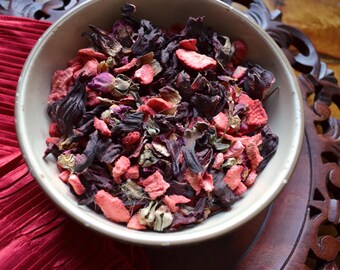 Hello Sweet Tart - Valentine's Day Gift - Herbal Tea - Hibiscus Tea - Rose Tea- Iced Tea - Strawberry Tea - Floral Tea - Loose Leaf Tea