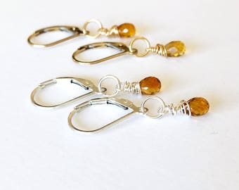 Citrine Jewelry, November Birthstone, Citrine Earrings, Gemstone Earrings, Delicate Earrings, Everyday Earrings, Gemstone Jewelry, Citrine