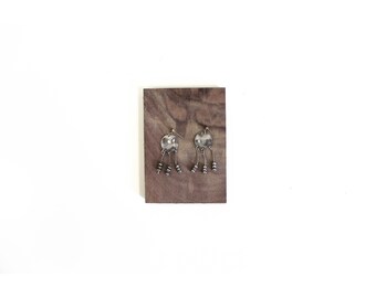 Vintage Silver forged dangle earrings