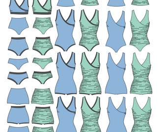 Swimsuit PDF Sewing Pattern First Crush Swimsuit Swim pattern PDF pattern crossover swimsuit nursing friendly swim sewing pattern