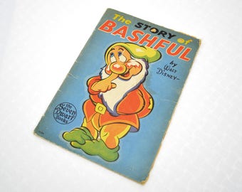 The Story of Bashful Coloring Book - 1938 Whitman Publishing Snow White Disney