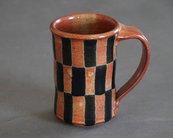 Checkerboard Stoneware Mug