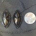 Black horse eye shape resin sew on gems for 5 pairs