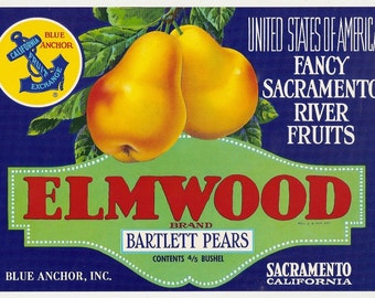 10 Old Vintage PEARS CRATE LABELS