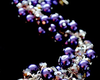 Purple chunky caterpillar bracelet, grape chunky bracelet, caterpillar bracelet, chunky bracelet, Toads Lily Pond Jewelry