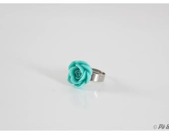 Vintage - #0727 emerald green flower ring