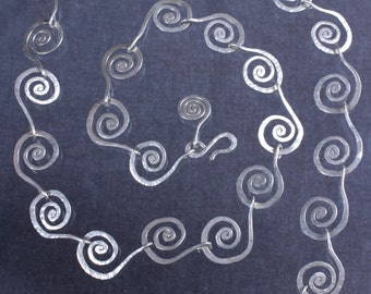 Handmade Byzantine Spiral Link Belt of Sterling Silver