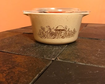 Vintage Pyrex Forest Fancies 1 Quart Casserole Dish With Lid 473-B