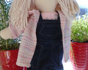 Handmade rag doll, 16 inches