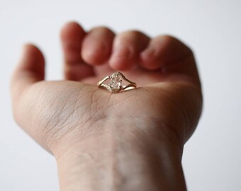 Raw Diamond Ring Engagement Ring Rough Diamond Ring Natural Diamond Ring