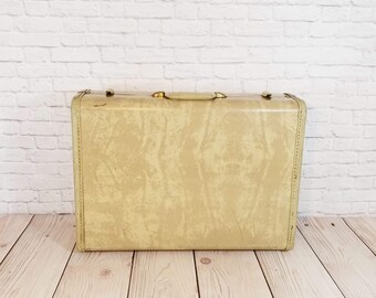 Vintage Marbled Tan Samsonite Suitcase