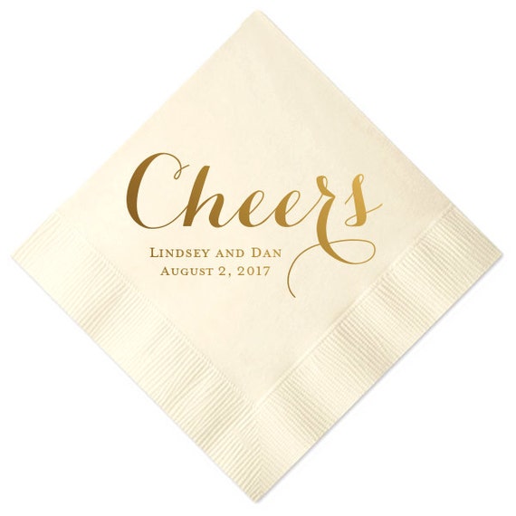 Cheers Personalized Wedding Napkins