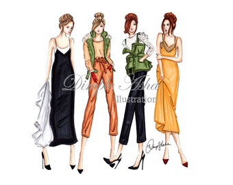Fashion Illustration Print,Marissa Webb,fashion print,fashion wall art,fashion art,fashion poster,desk art,chic prints,fashion gift