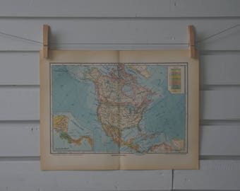 1937 Vintage North America Map