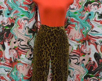 1990's Ralph Lauren leopard velvet trousers